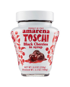 Toschi Candied Amarena Cherries in Syrup in Amphorette Jar